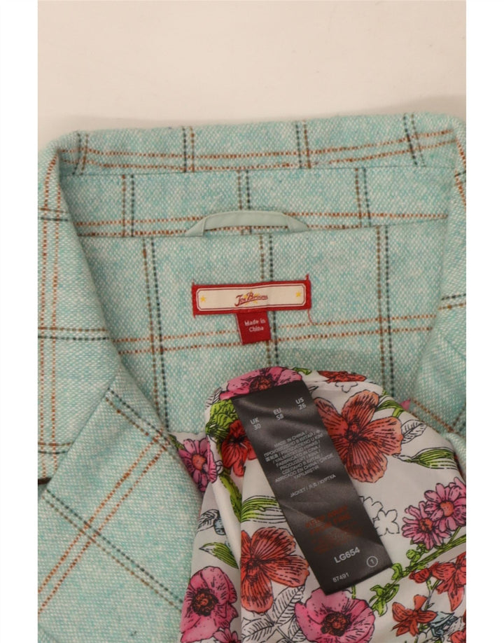 Giacca blazer a 3 bottoni da donna Joe Browns UK 30 7XL turchese a quadri