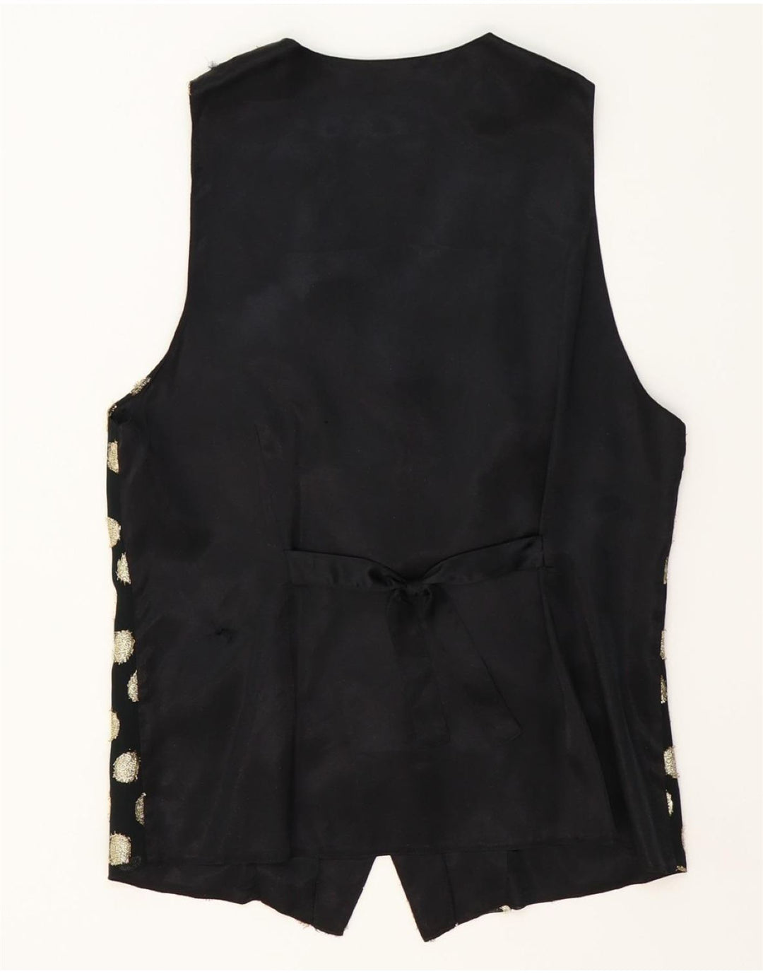 YOUR SIXTH SENSE Womens Waistcoat IT 42 Medium Black Polka Dot Acetate Vintage Your Sixth Sense and Second-Hand Your Sixth Sense from Messina Hembry 