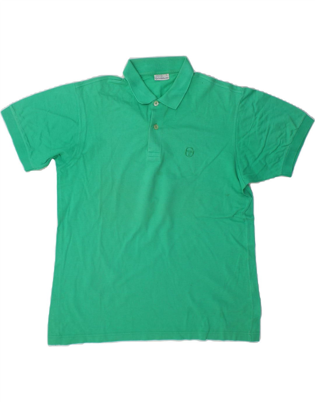 SERGIO TACCHINI Mens Polo Shirt IT 50 Medium Green Cotton Vintage Sergio Tacchini and Second-Hand Sergio Tacchini from Messina Hembry 