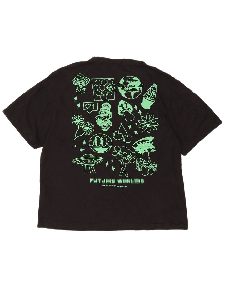 Jack & Jones T-shirt grafica da uomo grande in cotone nero