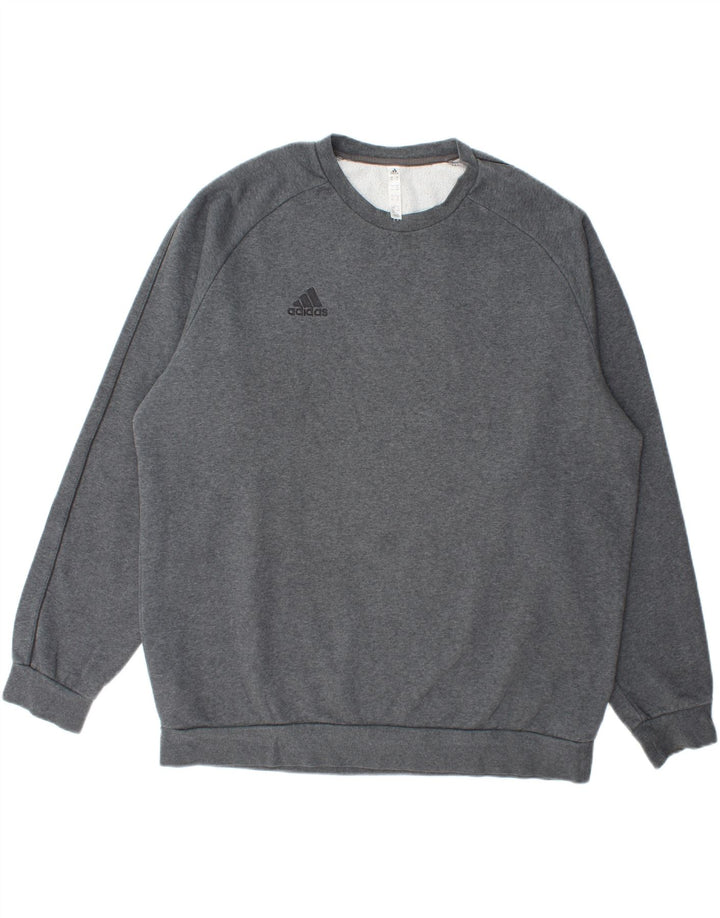 ADIDAS Mens Sweatshirt Jumper 2XL Grey Cotton Vintage Adidas and Second-Hand Adidas from Messina Hembry 