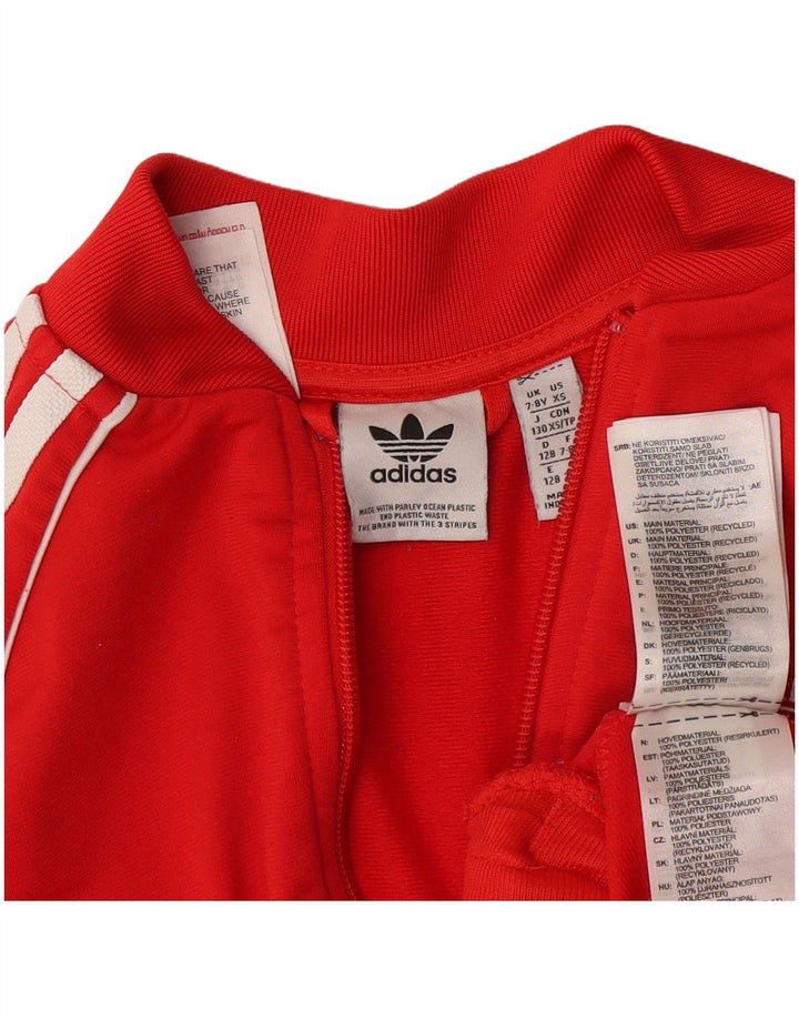 Giacca Top della tuta da ragazza Adidas 7-8 anni in poliestere rosso