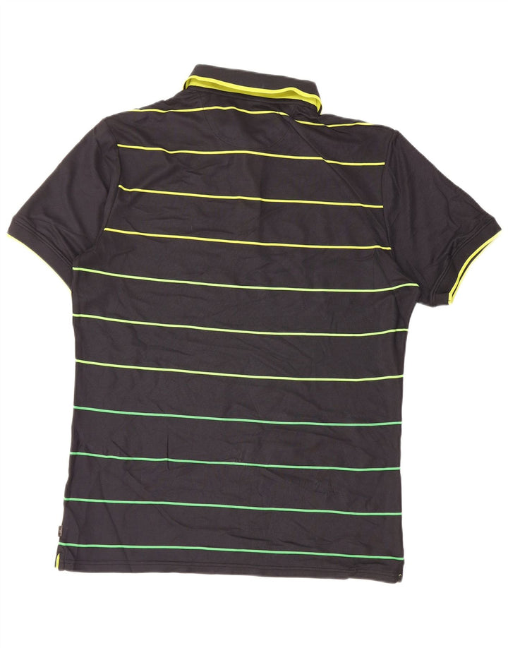 Polo da golf da uomo Calvin Klein in poliestere a righe nere medie