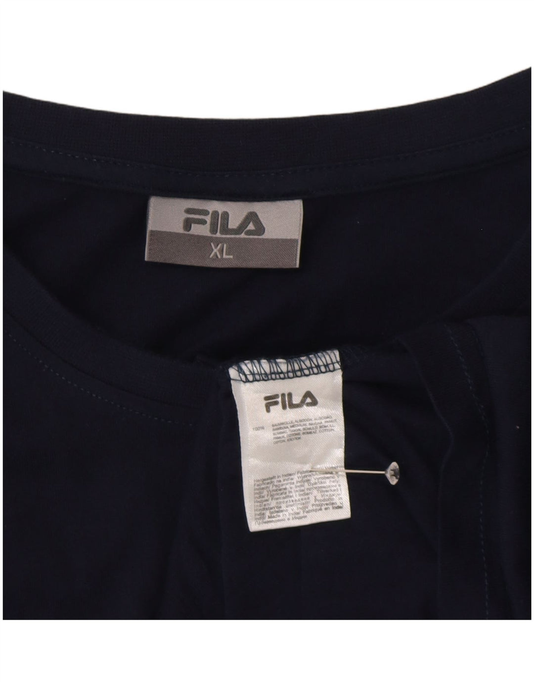 T-shirt Fila da uomo Top XL in cotone blu navy