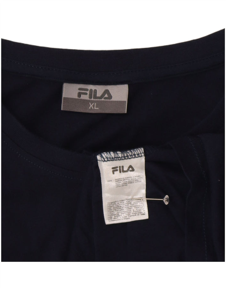 T-shirt Fila da uomo Top XL in cotone blu navy