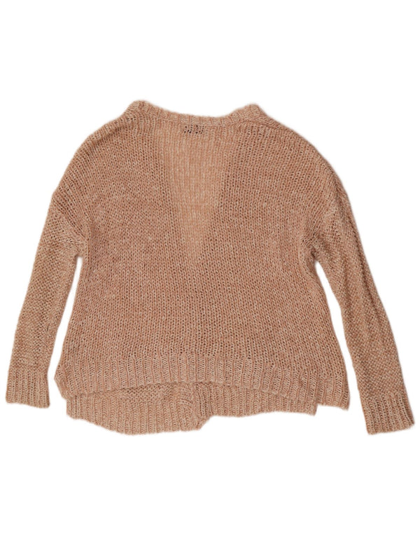 Maglione cardigan oversize da donna Topshop UK 10 piccolo acrilico beige