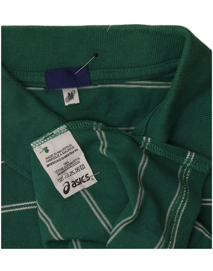 Polo Asics Bambino 13-14 Anni Cotone Rigato Verde Medio