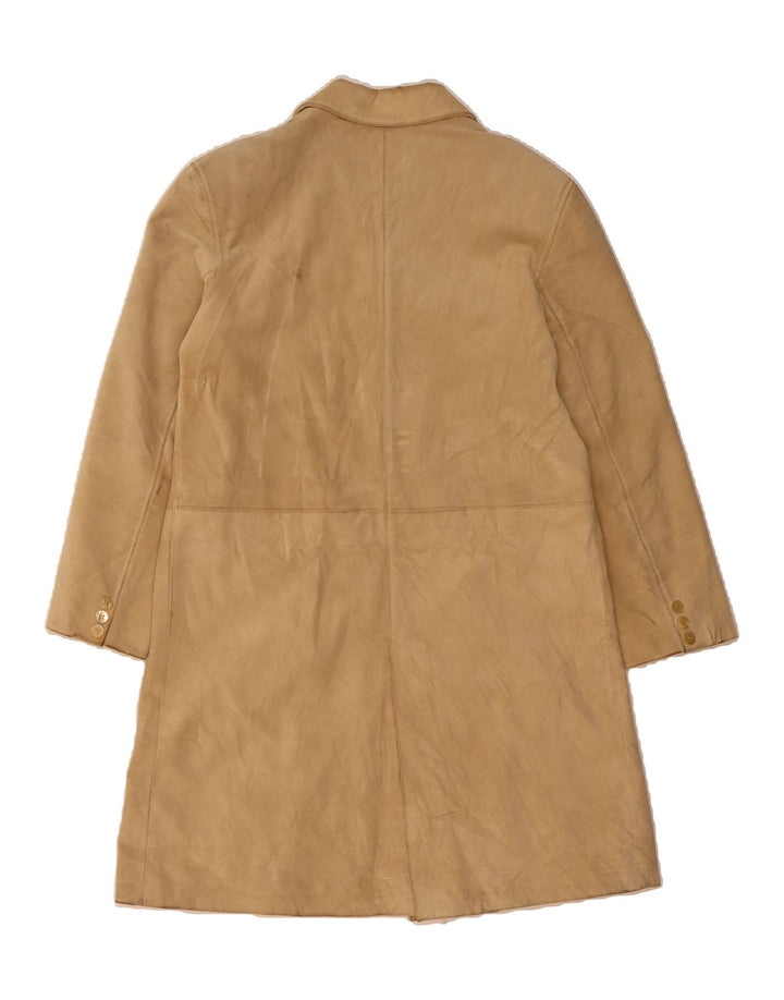 VINTAGE Womens Suede Overcoat IT 46 Large Beige Vintage Vintage and Second-Hand Vintage from Messina Hembry 