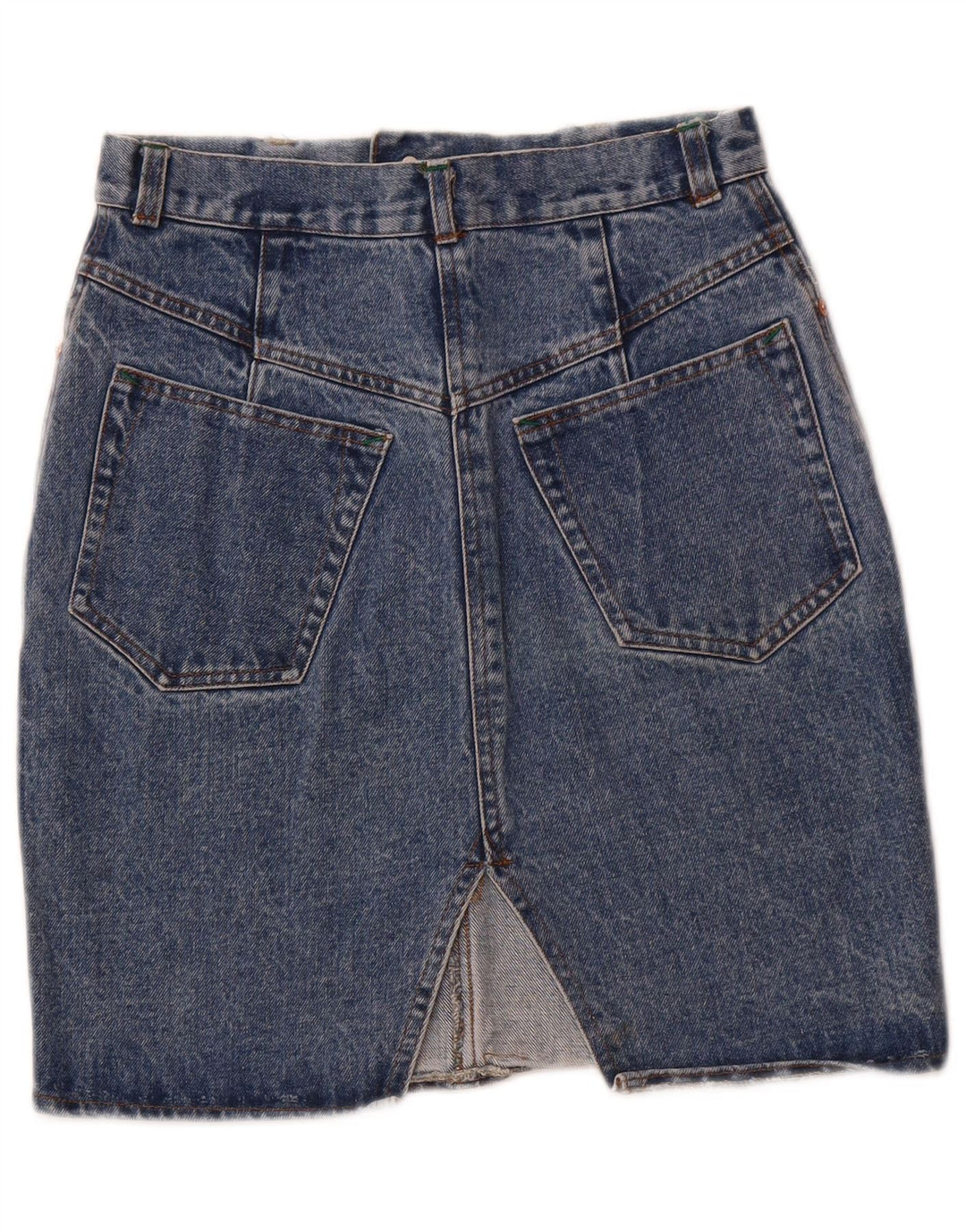 Gonna di jeans a vita alta da donna St. Georges IT 44 media W26 cotone blu