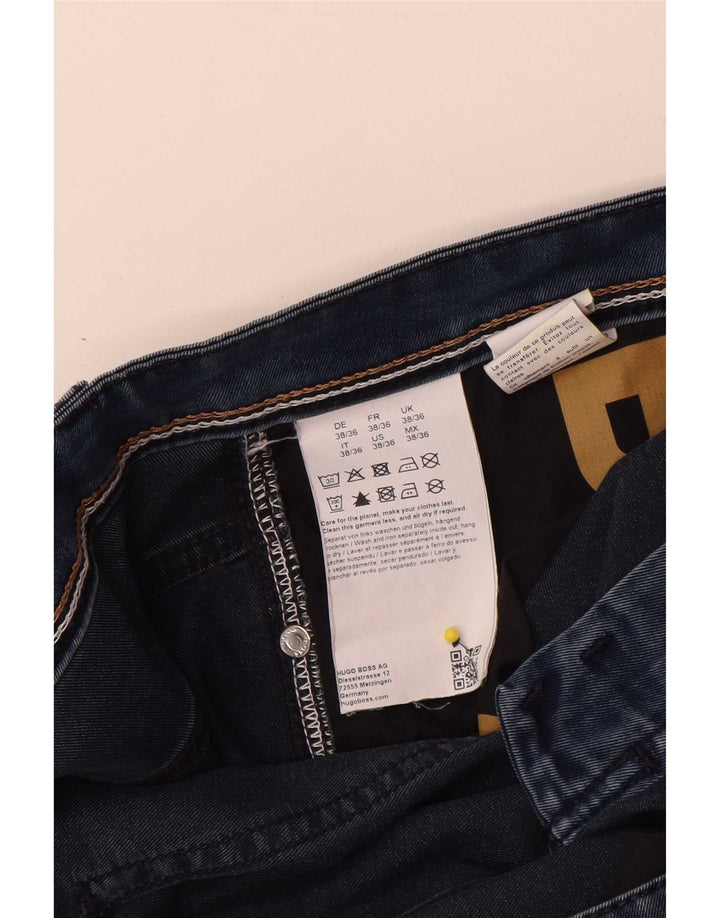 Jeans slim da uomo Hugo Boss W38 L36 cotone blu navy