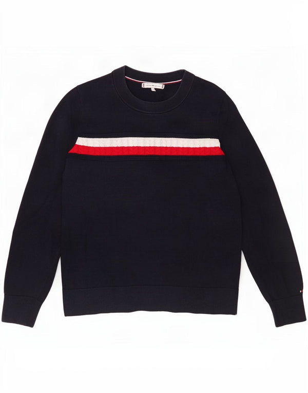 Maglione maglione girocollo da donna Tommy Hilfiger UK 10 piccolo blu navy