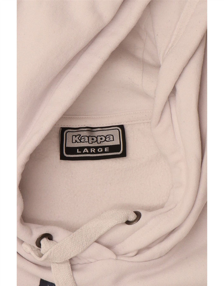 Maglione con cappuccio grafico da uomo KAPPA grande in cotone bianco