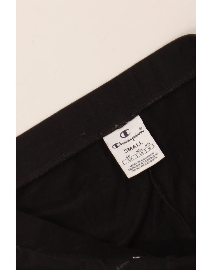 CHAMPION Womens Graphic Leggings UK 8 Small  Black Vintage Champion and Second-Hand Champion from Messina Hembry 