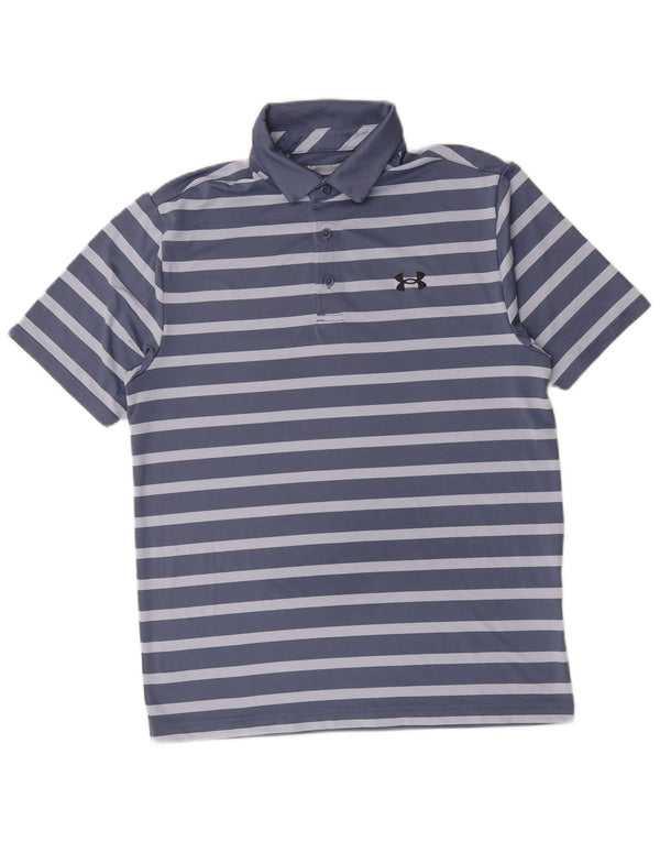 Polo da uomo Under Armour a righe blu medio
