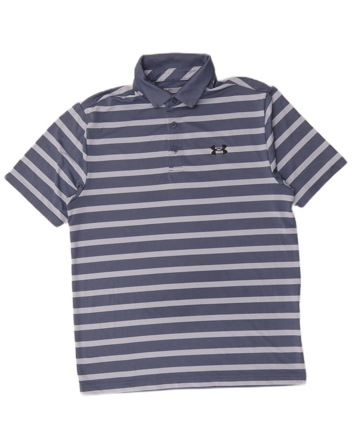 Polo da uomo Under Armour a righe blu medio