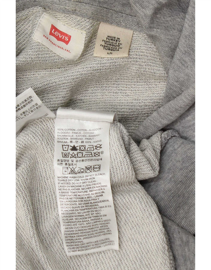 Maglione con cappuccio grafico da uomo Levi's Large in cotone grigio