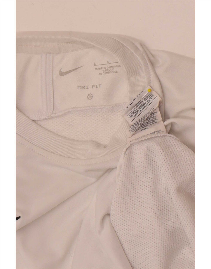 T-shirt Nike da uomo Dri Fit, grande, in poliestere color block bianco