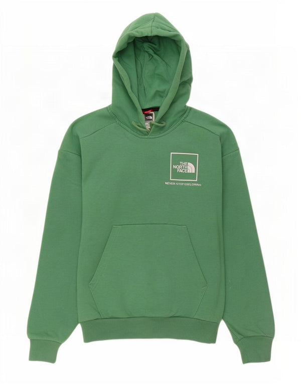 Felpa con cappuccio grafica ampia da donna The North Face UK 6 XS verde cotone