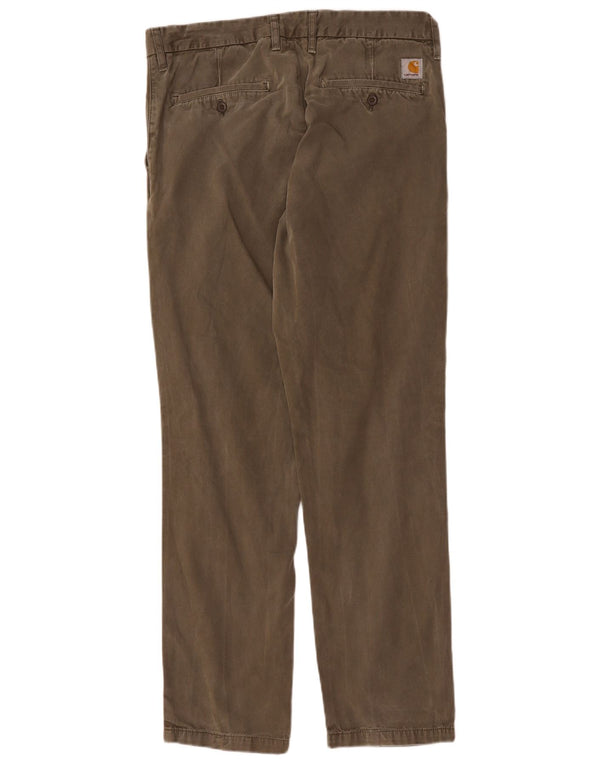 Pantaloni chino dritti da uomo Carhartt W31 L32 cotone kaki