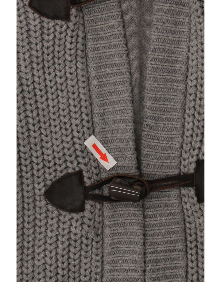Maglione cardigan con cappuccio da uomo Tommy Hilfiger in cotone grigio medio