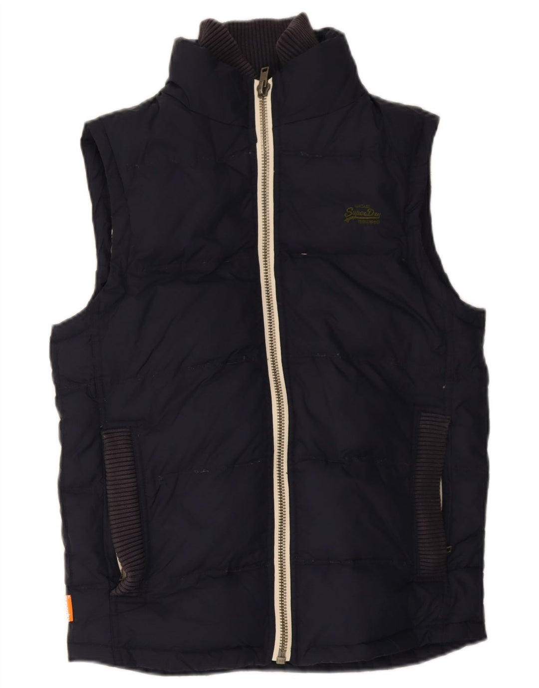 Gilet imbottito da uomo Superdry UK 38 medio in nylon blu navy