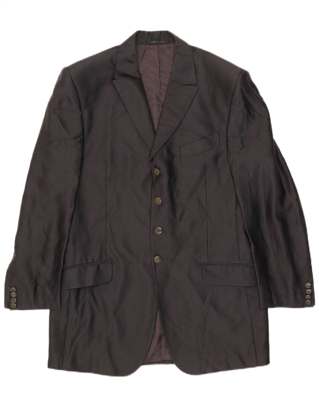 Giacca Blazer da Uomo a 4 Bottoni Carlo Pignatelli IT 50 Gessato Grande Nero