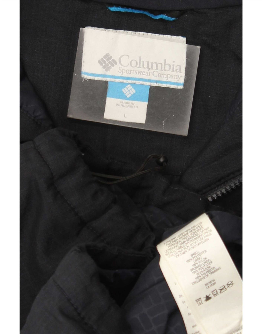 Giacca a vento con cappuccio da uomo Columbia UK 40 Large in poliestere blu navy
