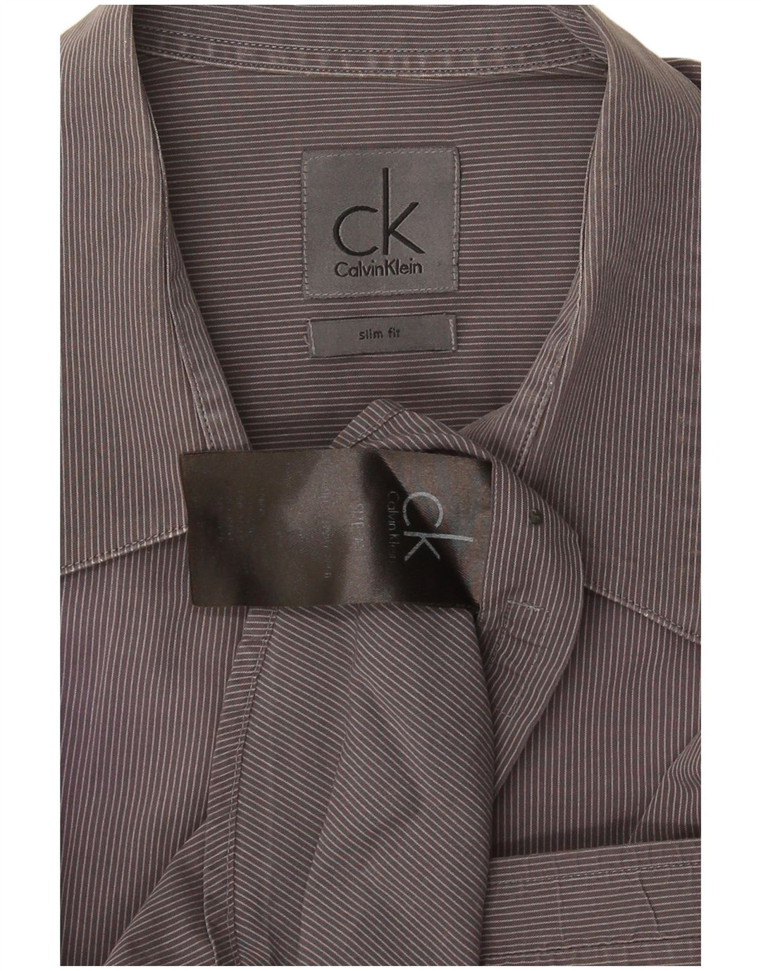 Camicia slim fit da uomo Calvin Klein grigio medio a righe