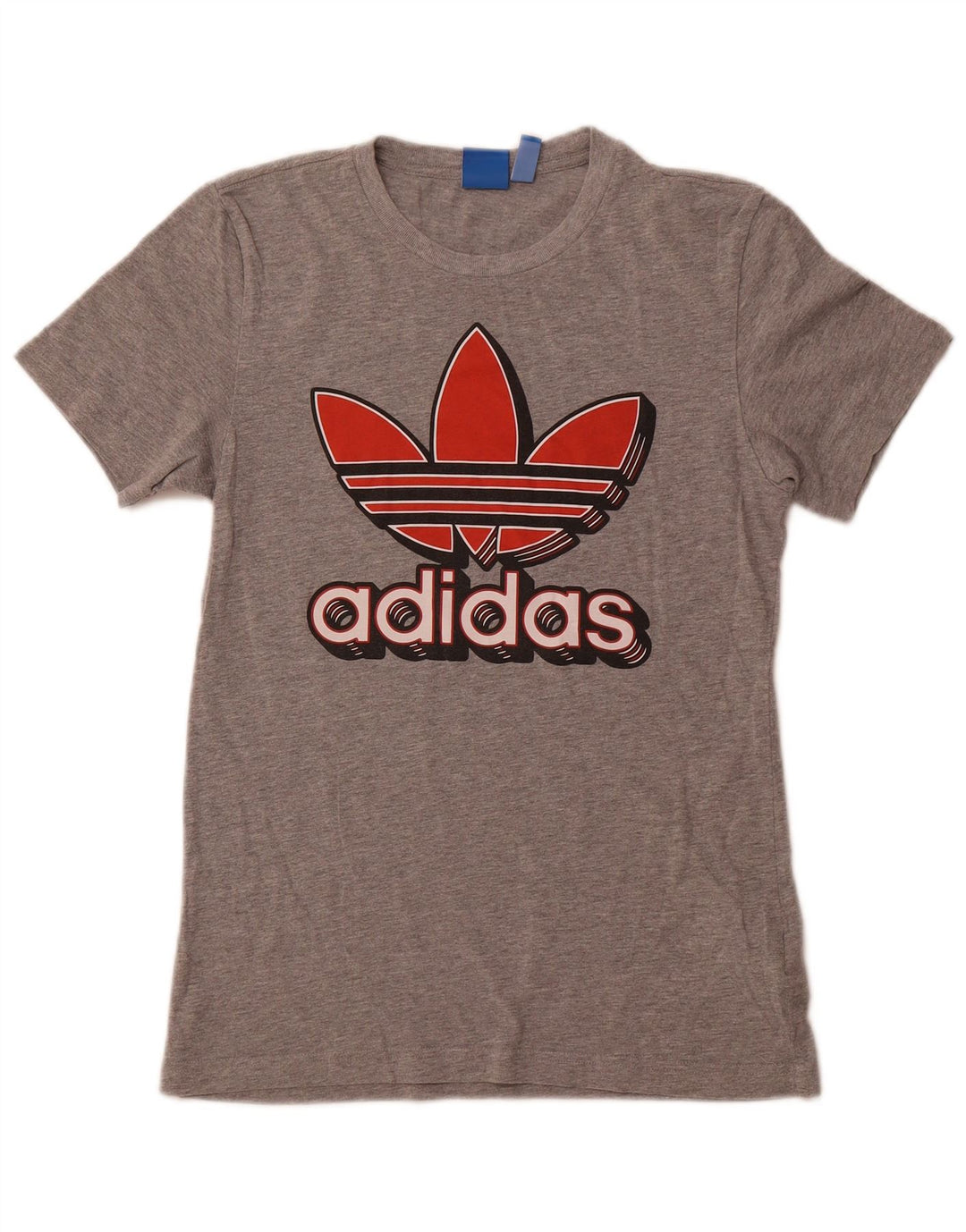 T-shirt grafica da donna ADIDAS Top UK 10 piccolo cotone chiazzato grigio