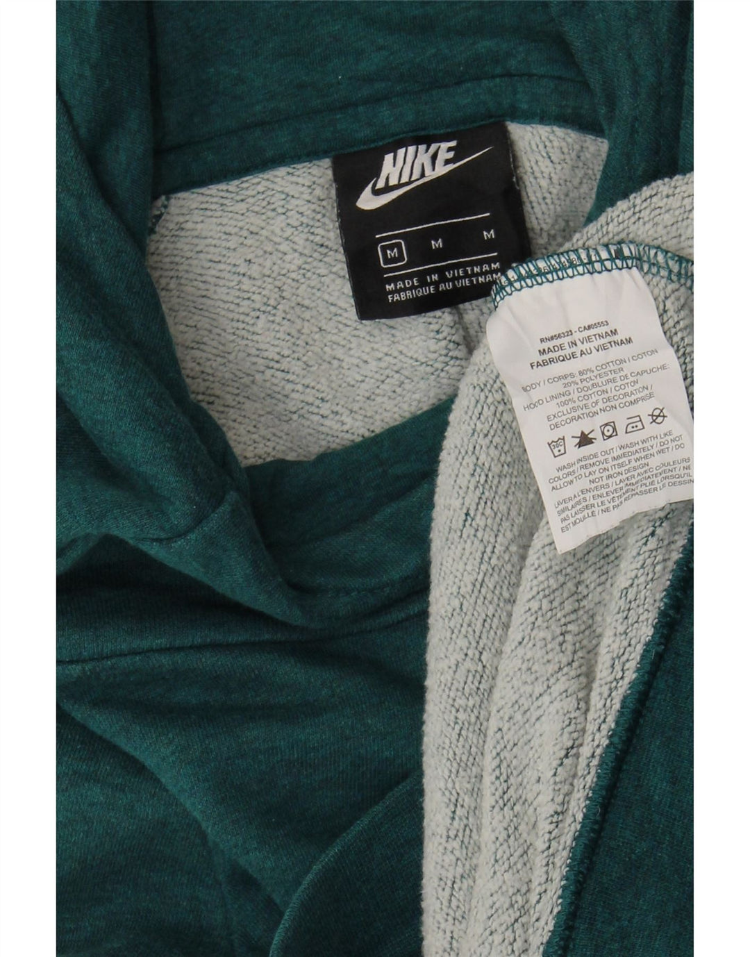 NIKE Womens Oversized Hoodie Jumper UK 14 Medium Green Cotton Vintage Nike and Second-Hand Nike from Messina Hembry 