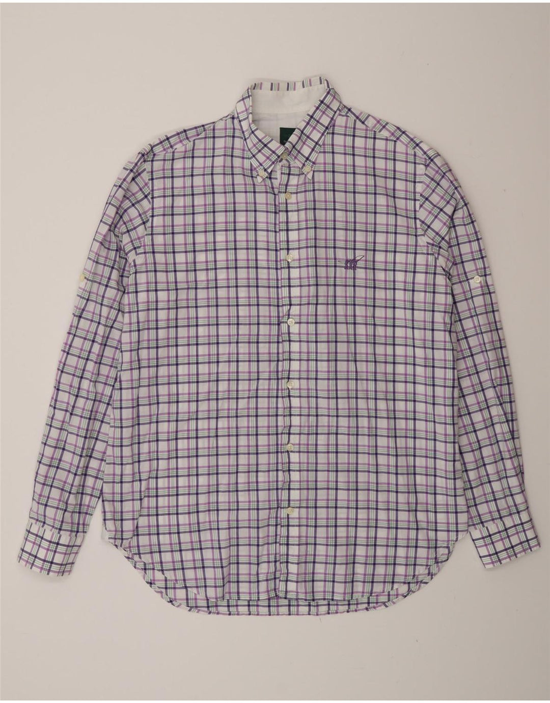 Camicia da uomo Henry Cottons taglia 43 grande cotone a quadri viola