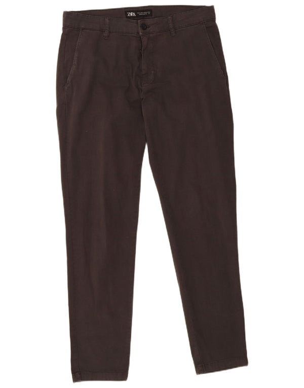Pantaloni chino slim da uomo ZARA EU 44 Large W34 L30 Grigio