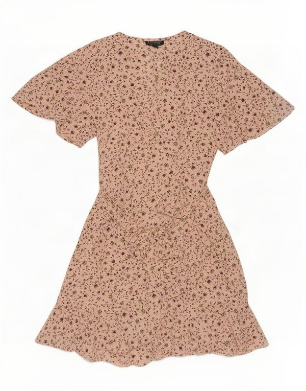 Abito a trapezio da donna Topshop UK 6 XS poliestere floreale rosa