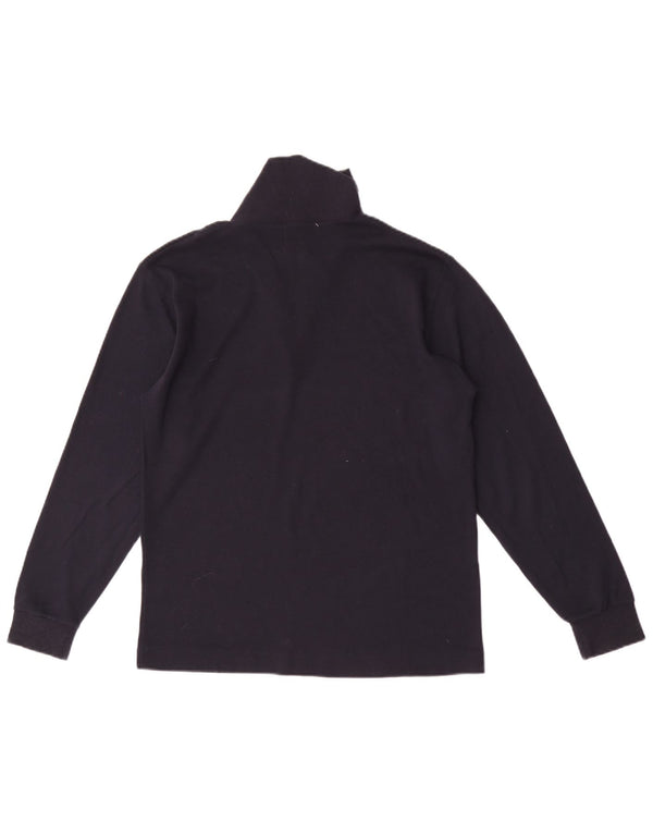 Fila Uomo Zip Neck Top Manica Lunga IT 46 Small Blu Navy Cotone