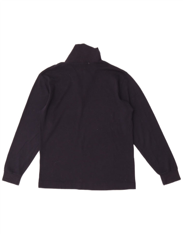 Fila Uomo Zip Neck Top Manica Lunga IT 46 Small Blu Navy Cotone