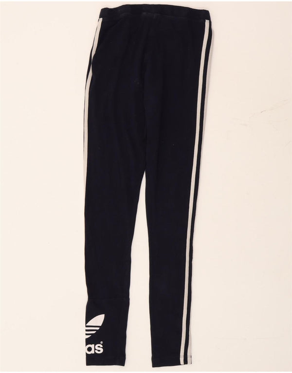 Leggings grafici Adidas da donna UK 6 XS blu navy