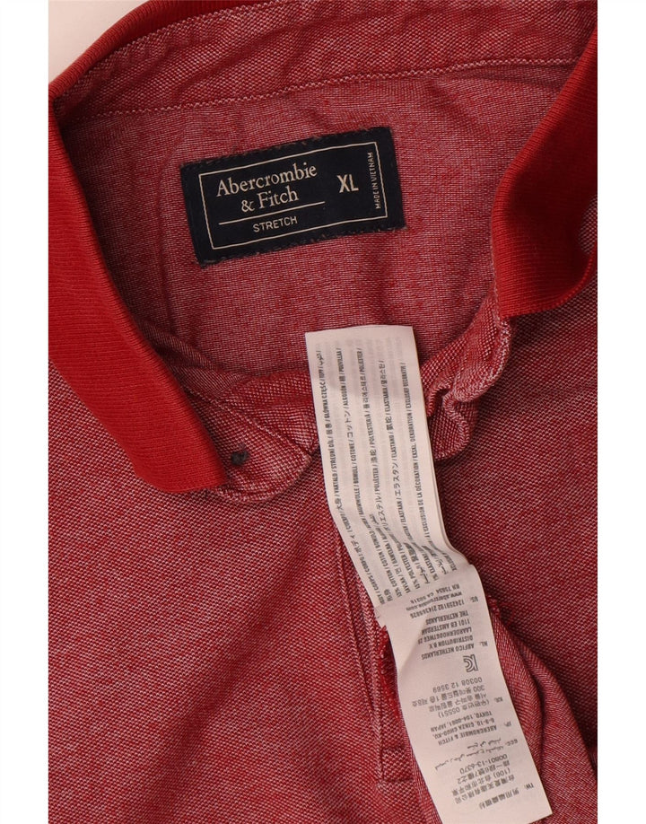 Polo da uomo Abercrombie & Fitch XL rossa in poliestere