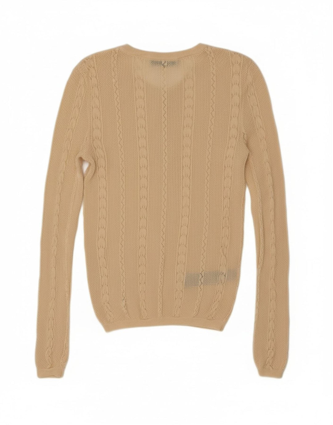 Maglione Zara da donna con scollo a V UK 8 piccolo in viscosa beige