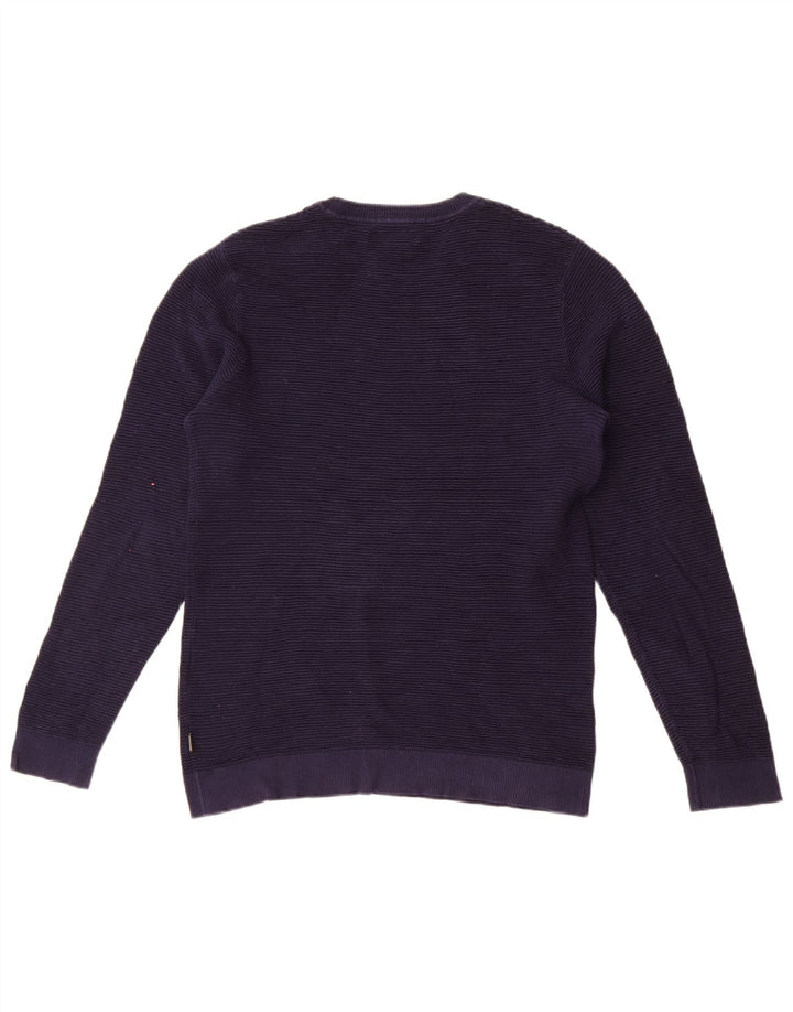 Maglione maglione girocollo da uomo Jack & Jones grande cotone blu navy