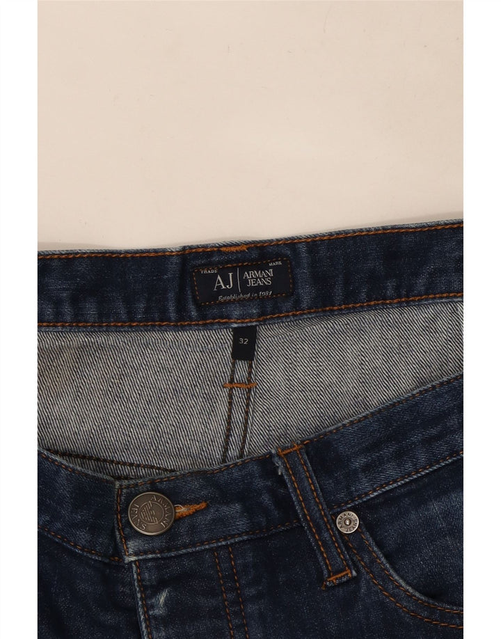 Jeans dritti vestibilità regolare da donna Armani W32 L31 cotone blu