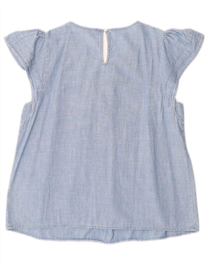 Top camicetta da donna J. CREW UK 10 piccolo cotone blu