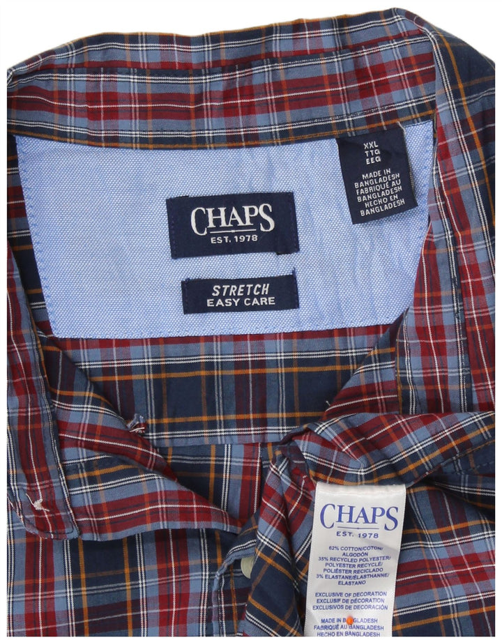 Camicia da uomo CHAPS Easy Care 2XL Blu navy a quadri