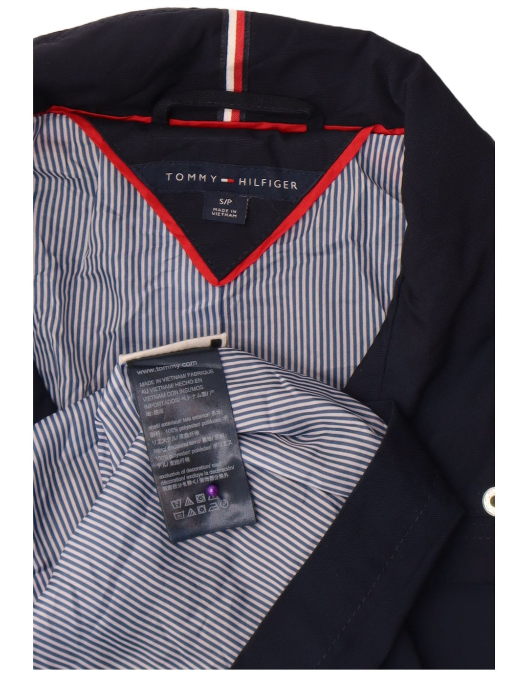 Giacca utility da donna Tommy Hilfiger UK 10 Small poliestere blu navy