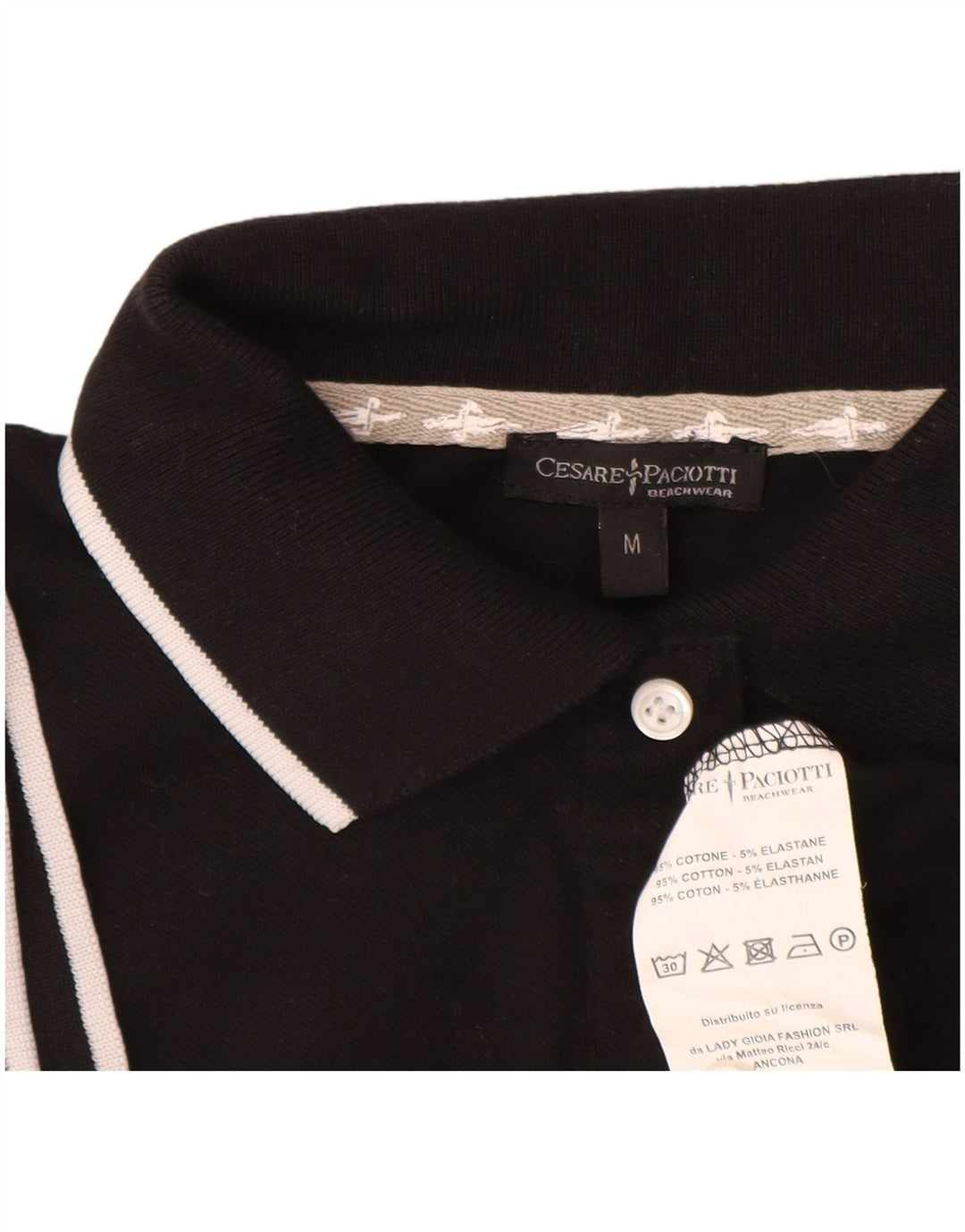Polo da donna Cesare Paciotti UK 12 cotone medio nero