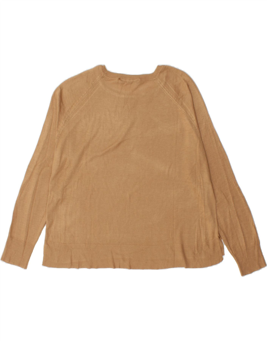 ZARA Womens Crew Neck Jumper Sweater UK 14 Medium Beige Viscose Vintage Zara and Second-Hand Zara from Messina Hembry 