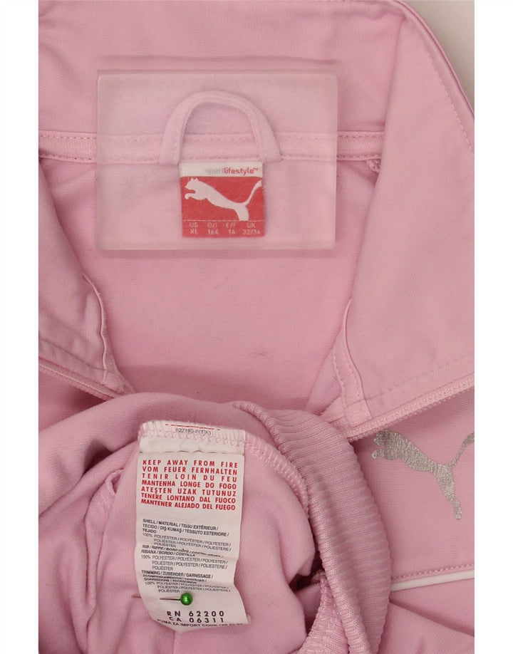 Giacca sportiva da ragazza Puma 13-14 anni in poliestere a righe rosa