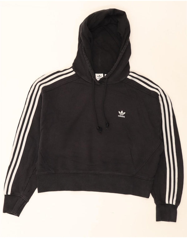 Felpa con cappuccio oversize da donna Adidas UK 14 cotone nero medio