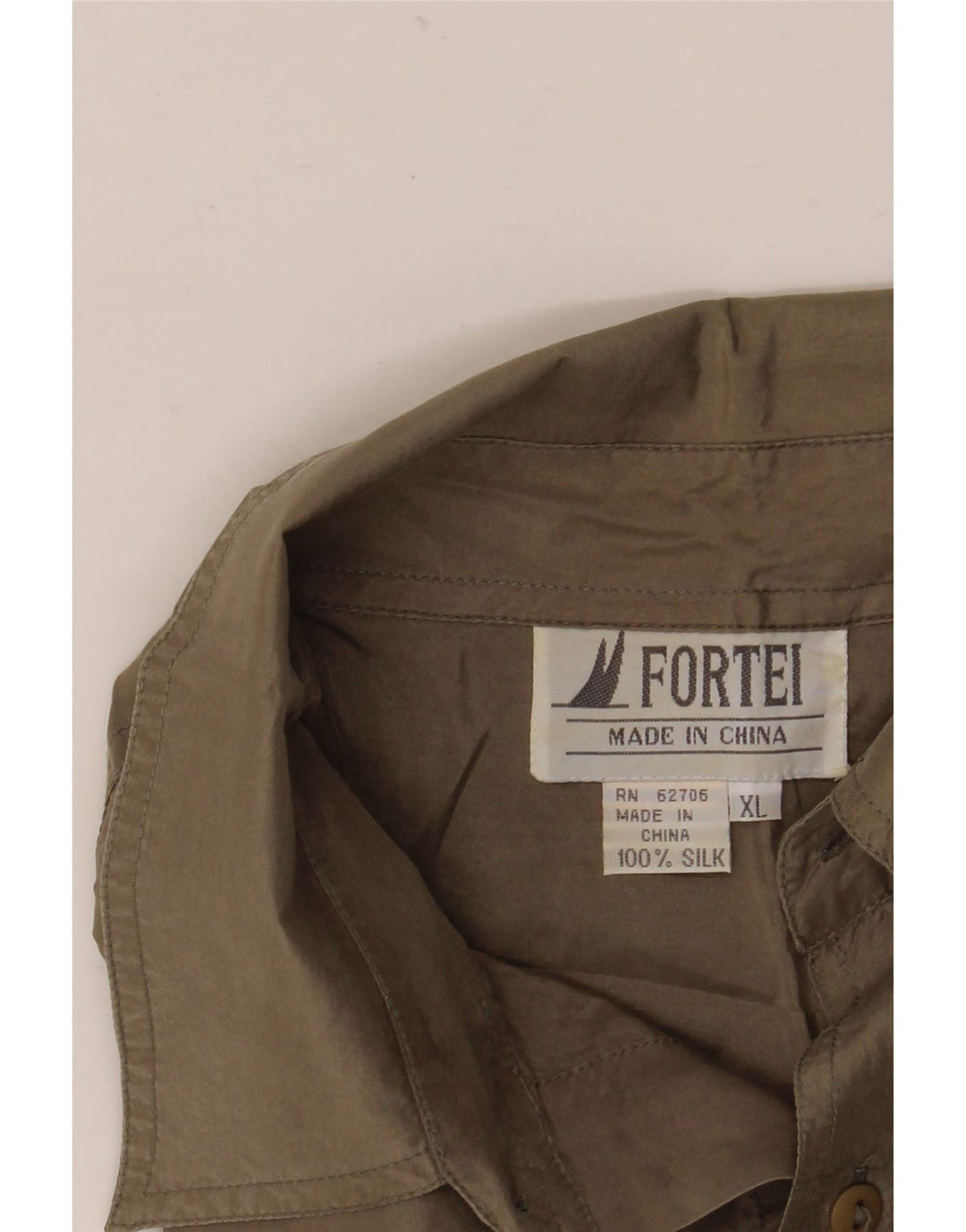 Camicia da uomo VINTAGE XL in seta marrone