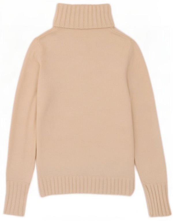 Marks & Spencer Womens Roll Neck Jumper Sweater UK 10 Small White Cotton