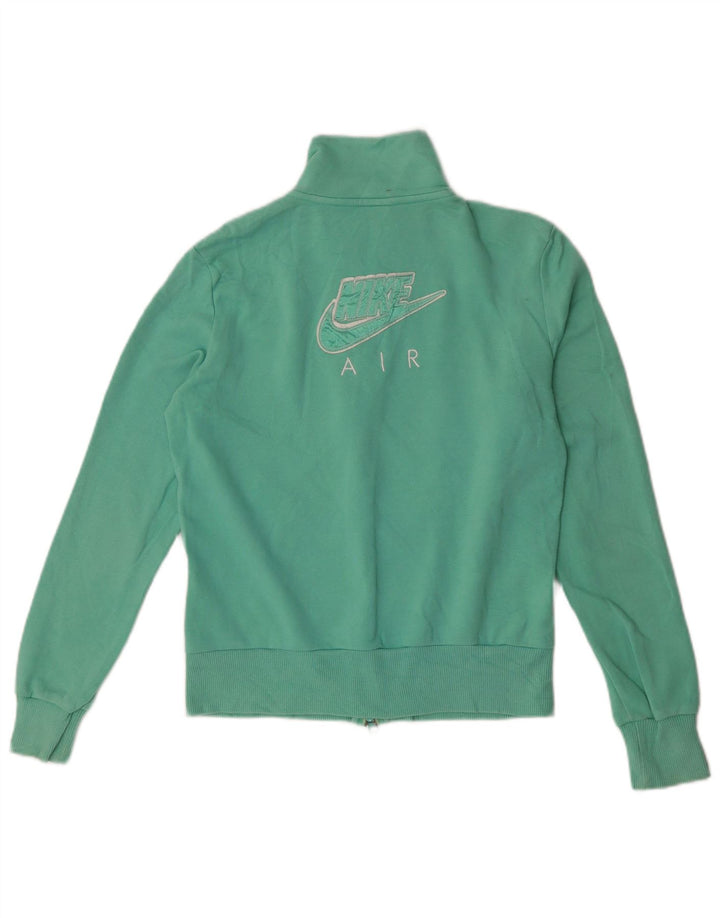 Giacca da ginnastica grafica da donna Nike UK 8/10 piccola in cotone turchese